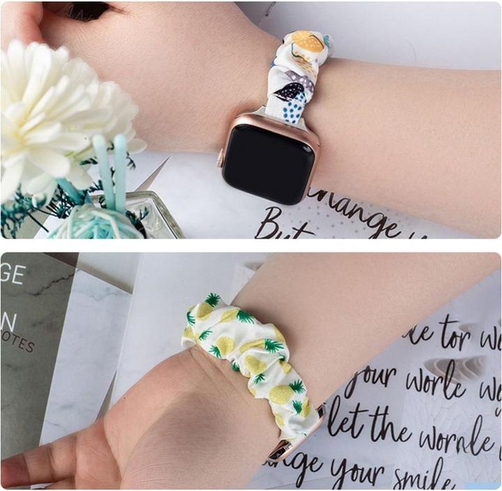 Produktbild Hurtel Fabric band for Watch 7 / 6 / 5 / 4 / 3 / 2 / SE (41 / 40 / 38mm) strap bracelet with elastic band p (Textilmaterial mit elastischem Band)