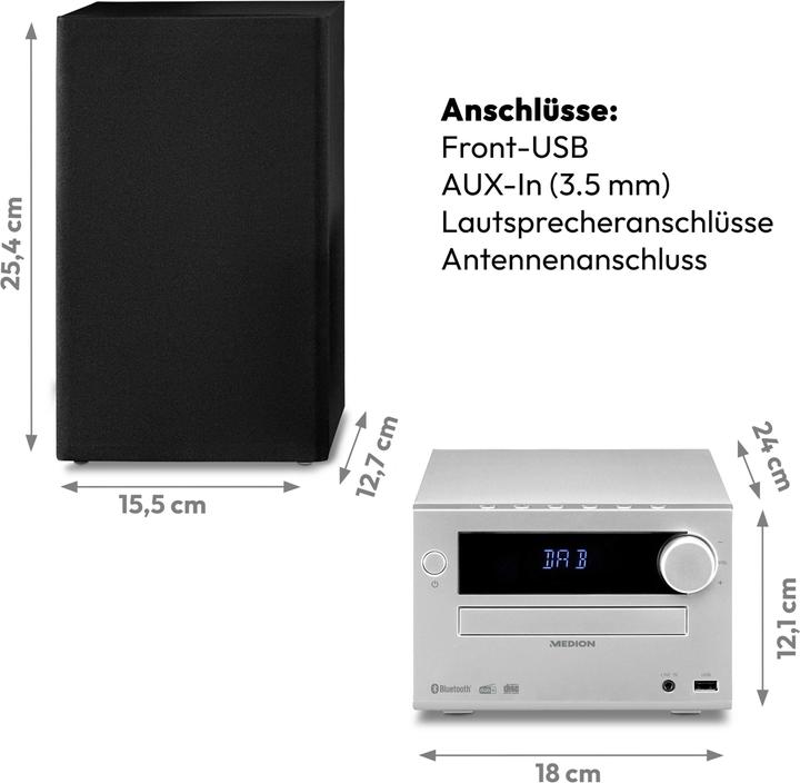 Produktbild Medion Life E64482 (CD Player, Bluetooth, 2x 15 W)