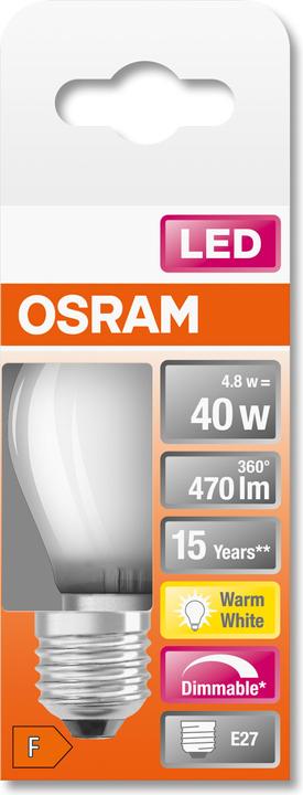 Produktbild Osram Led Retrofit Classic P (E27, 4.80 W, 470 lm, 6 x, F)