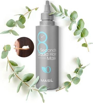 Actual product image Masil 8 Seconds Salon Hair Mask 3.38floz Travel Portable Dry Damaged Hair Deep Conditioning Hydratin (100 ml)