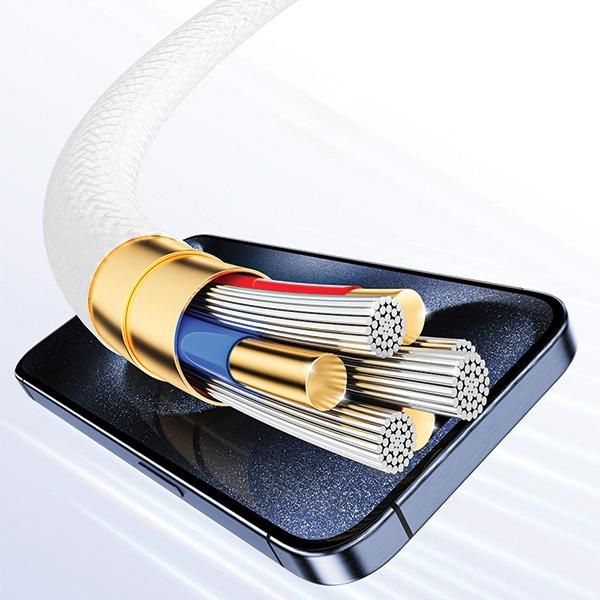 Actual product image Awei cable CL-219T USB-C na USB-C 60W biały/white iPhone 15 (USB 3.2 Gen 1, 60 W)