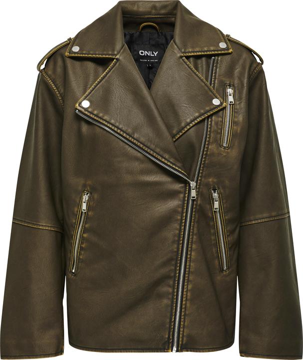 Image du produit Only Col en bande Veste de motard Veste en cuir synthétique (S)