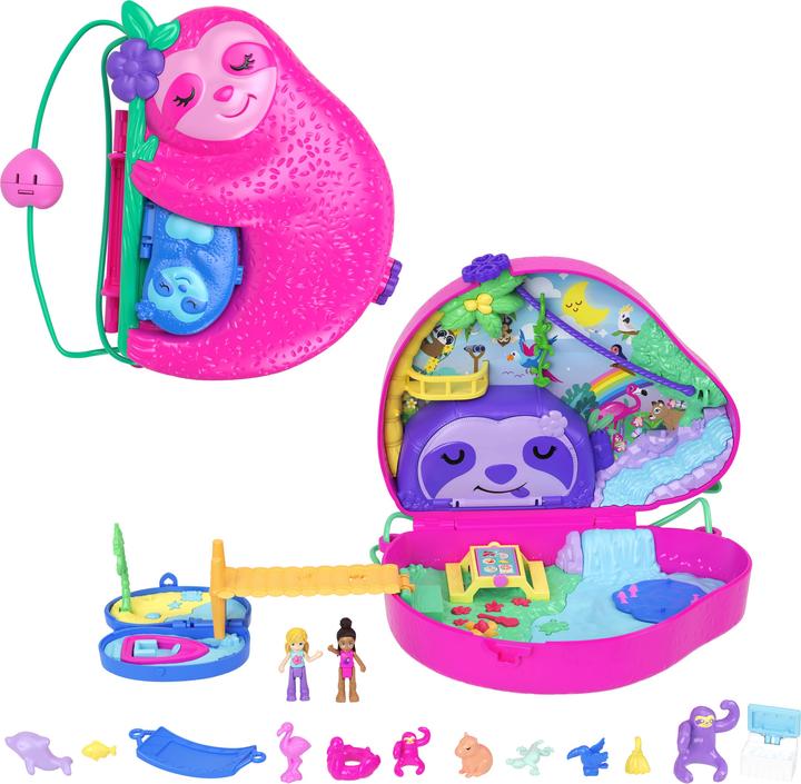 Polly Pocket Sloth Family 2-in-1 Purse Compact