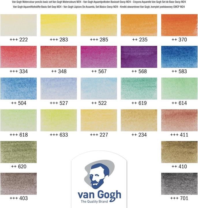 Image du produit Van Gogh Crayons de couleur aquarelle Basic-Set (Multicolore, 24 x)