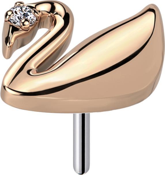 Immagine prodotto Star Piercing Cigno Threadless oro rosa cristallo argento (Titanio G23, senza ottone)