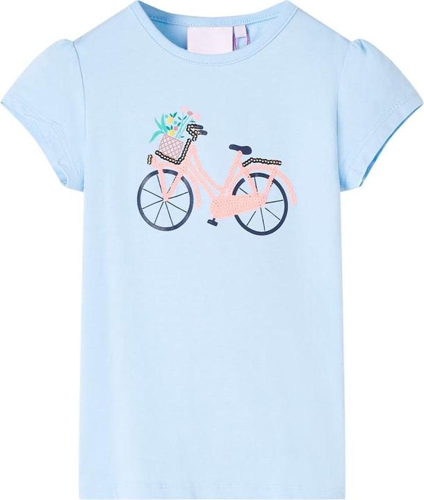 VidaXL Kinder-T-Shirt Hellblau 140,Material: 95 % Baumwolle. 5 (140)