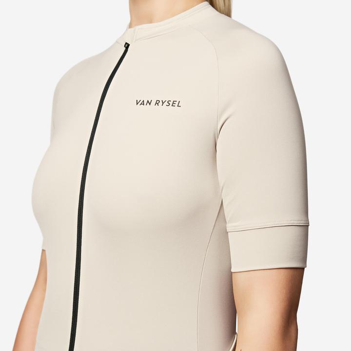 Actual product image Van rysel Women's Regular Short-Sleeved Summer Road Cycling Jersey - Beige (S)