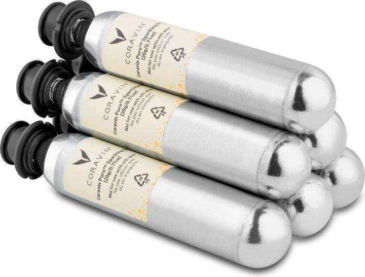 Coravin Cartouche Sparkling CO2 6 pièces, argent (Verseur de vin)