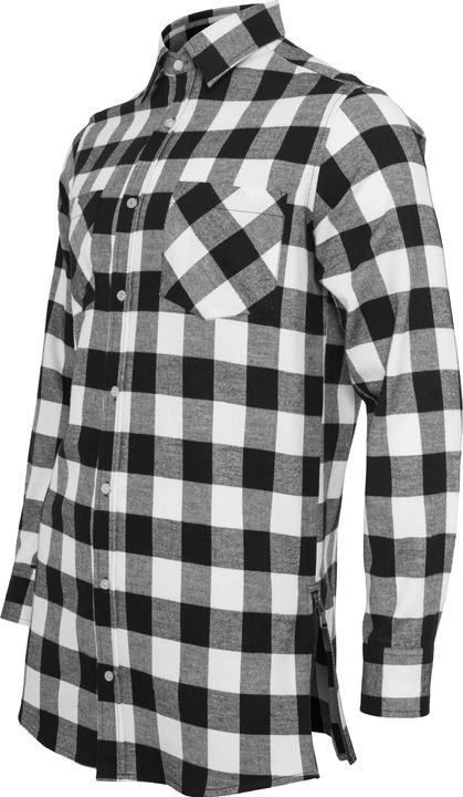 Immagine prodotto Urban Classics Camicia in flanella a quadri lunga con zip laterale (S)