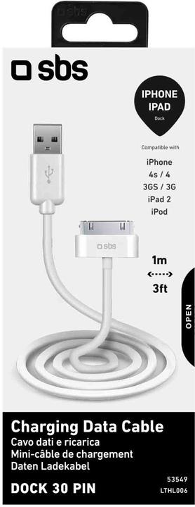 Actual product image SBS USB A — Apple 30-Pin (1 m, USB 2.0)