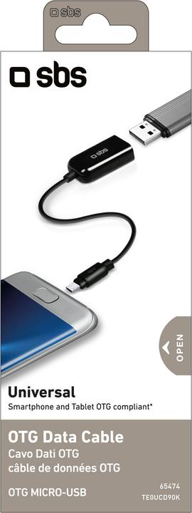 Actual product image SBS Otg Cable with USB adapter for smartphone and tablet (0.13 m, USB 2.0)