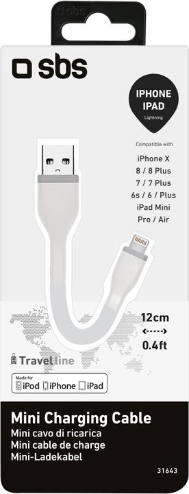Produktbild SBS Mini Lightning-Kabel zum Aufladen (0.12 m, USB 2.0)