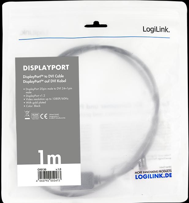 Actual product image LogiLink DisplayPort — DVI (1 m, DisplayPort)