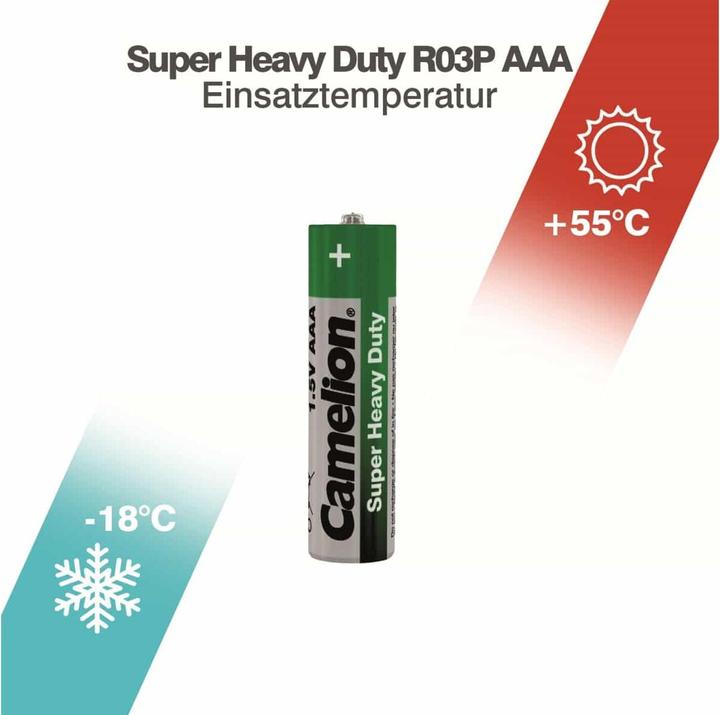 Actual product image Camelion Super Heavy Duty R03P-BP4G - Battery 4 x AAA (4 pcs., AAA, 550 mAh)