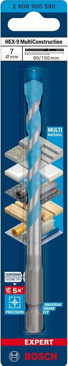 Produktbild Bosch Professional Zubehör EXPERT HEX-9 MultiConstruction Bohrer, 7 x 90 x 150 mm (7 mm)