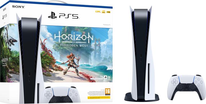 Produktbild Sony PlayStation 5 Standard + Horizon Forbidden West 825GB Wi-Fi Schwarz, Weiss