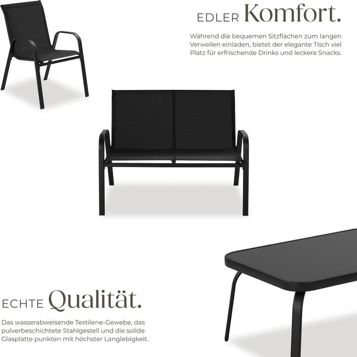 Actual product image tectake Seating group Nora for 4 people, Textilene fabric (111 cm)