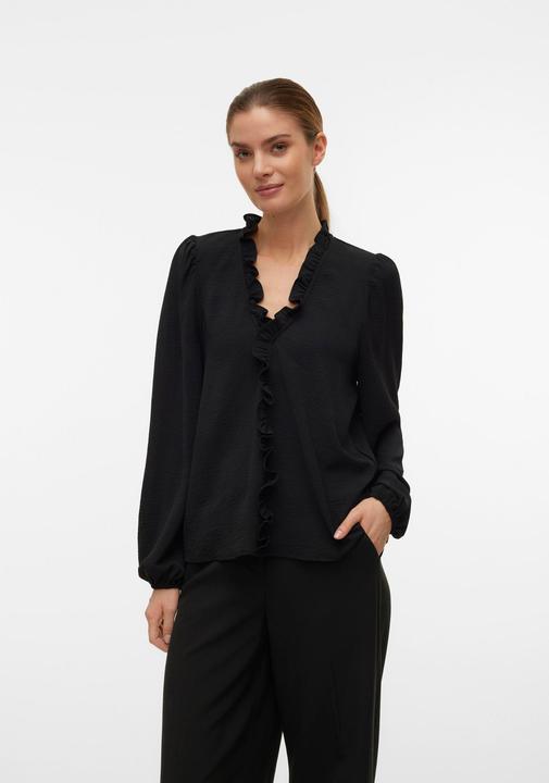 Immagine prodotto Vero Moda Vestibilità regolare Scollo a V Polsini elasticizzati Taglio voluminoso delle maniche Top Camicetta (XS)