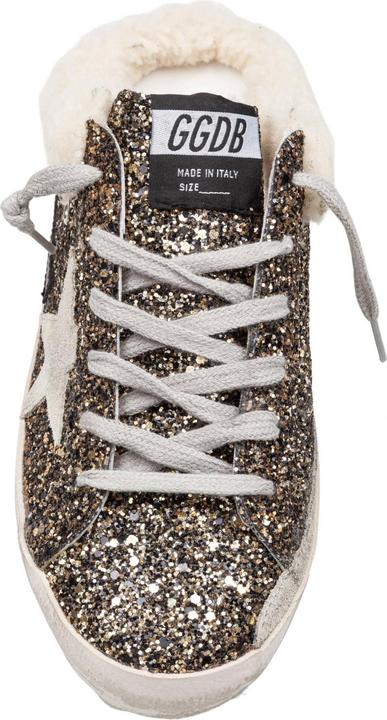 Actual product image Golden Goose sneakers super star in glitter color black/gold (38)