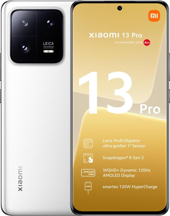 Xiaomi 13 Pro (256 Go, Ceramic White, 6.73", SIM + eSIM, 50 Mpx, 5G)