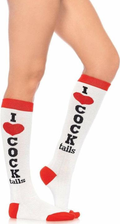 Immagine prodotto Leg Avenue Kniestrümpfe I Love Cocktails weiss (Taglia unica)