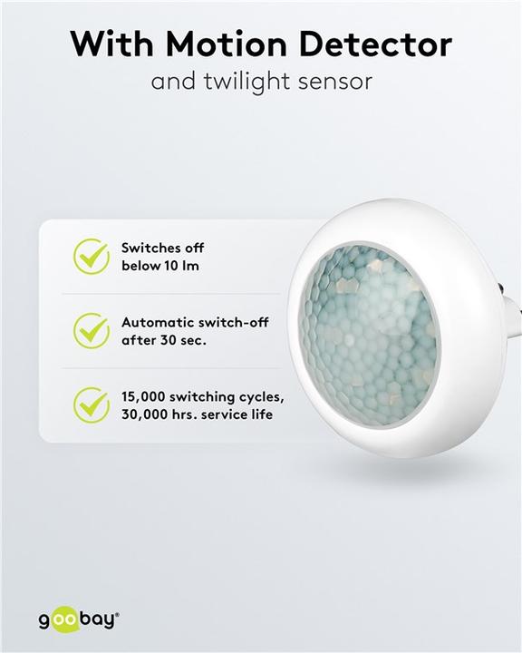Produktbild Goobay LED-Nachtlicht mit Bewegungsmelder, kompakt