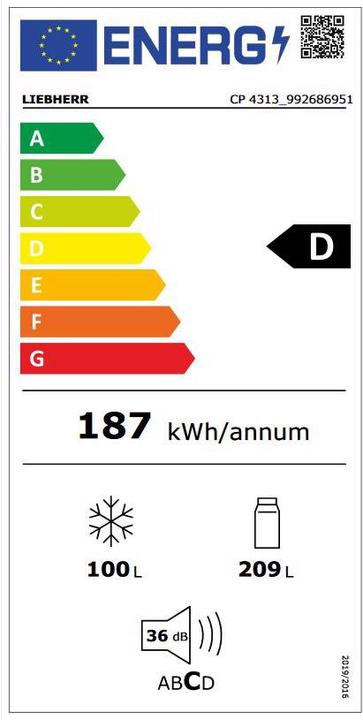 Energy Label Liebherr CP 4313-20 (309 l)