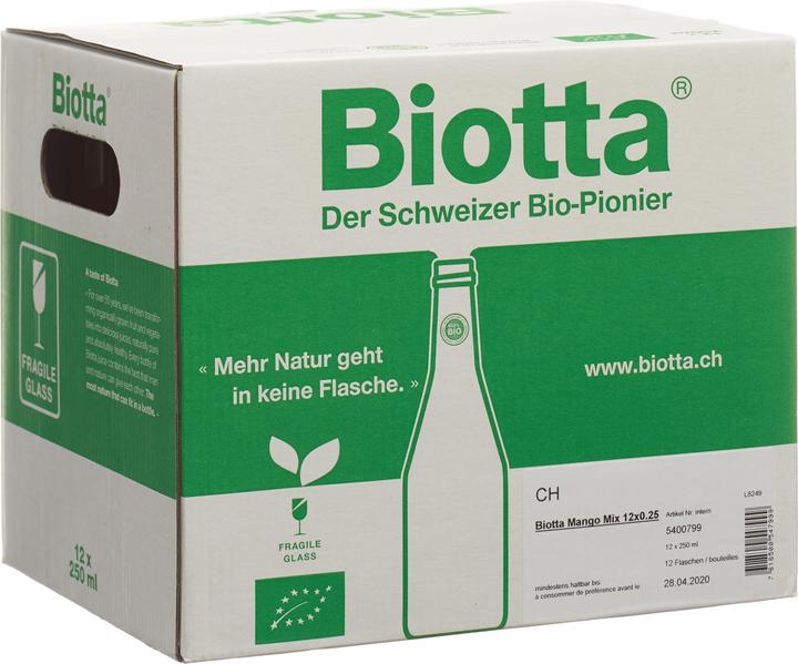 Actual product image Biotta Mango Mix Organic (12 x 25 cl)