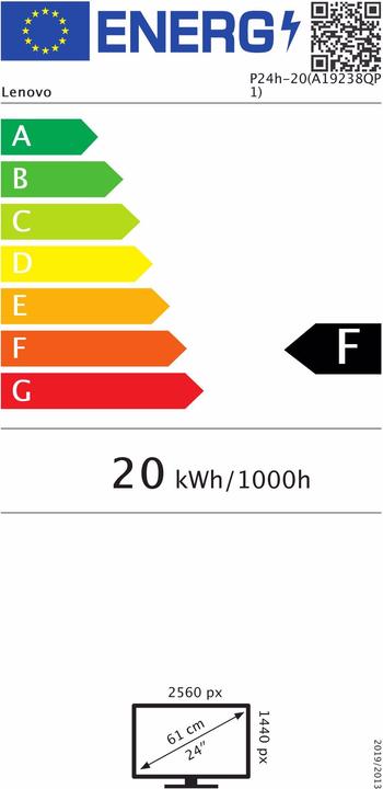 Energie-Label Lenovo ThinkVision P24h-20 (2560 x 1440 Pixel, 23.80")