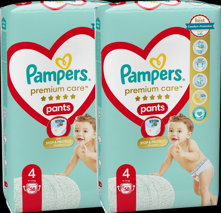 Actual product image Pampers Diapers-Pants Premium Care, Size 4, 116 Diapers, 9-15 kg (Size 4, 116 Piece)