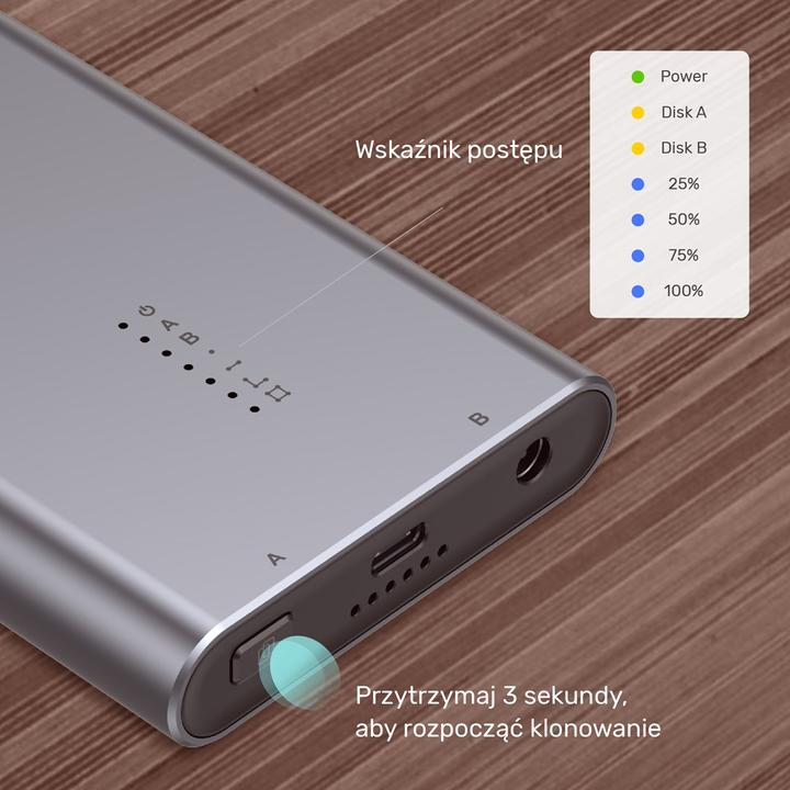 Produktbild Unitek OBUDOWA NA DYSK/KLONOWANIE 2XM.2, PCIE/NVME (M.2 2280, M.2 2260, M.2 2242)