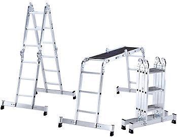 Produktbild kaiserkraft Vielzweckleiter 4-teilig mit nivello-Traverse 4x3 Sprossen (Mehrzweckleiter, 365 cm)