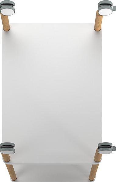 Immagine prodotto Paperflow Carrello con 2 ripiani, telaio in legno massello, bianco.