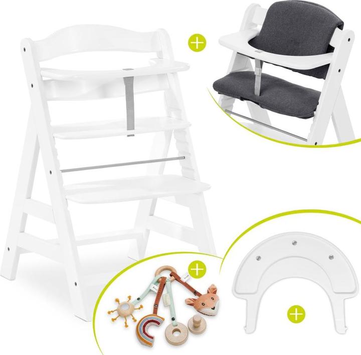 Produktbild Hauck Hochstuhl Alpha Plus White im Sparset - inkl. Sitzkissen Hochstühle (Hochstuhl)