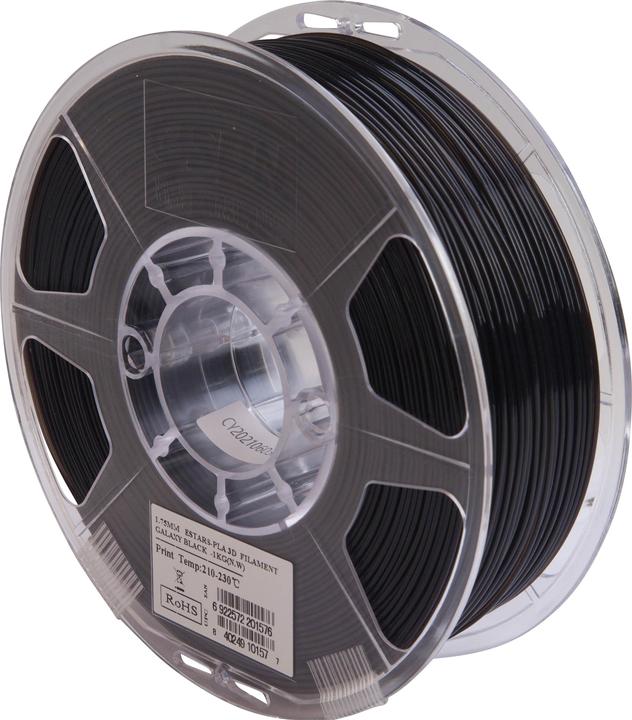 Produktbild eSUN Galaxy Black 1 kg (PLA, 1.75 mm, 1000 g, Schwarz)