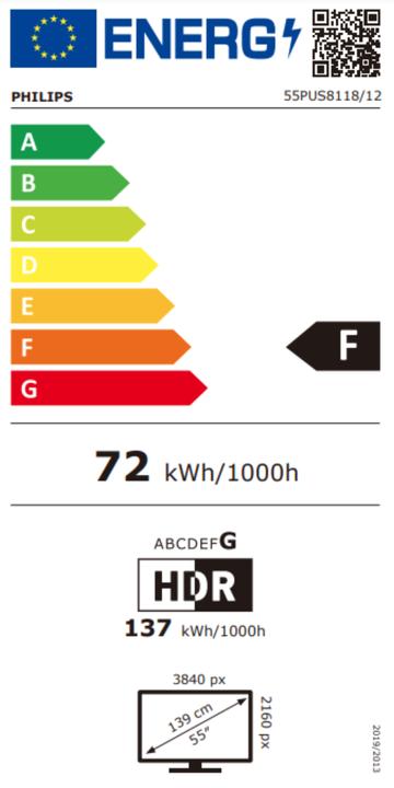 Energy Label Philips 55PUS8118/12 (55", LED, 4K)