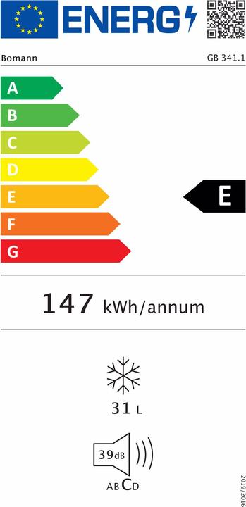 Energie-Label Bomann GB 341 (Freistehend, 31 l)
