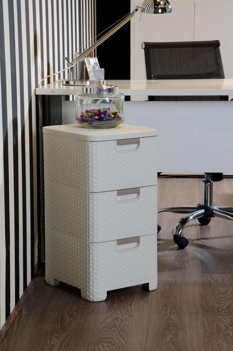 Produktbild Curver STYLE Schubladenturm 3x14L creme (38 x 33 x 60 cm, 84.90 l)