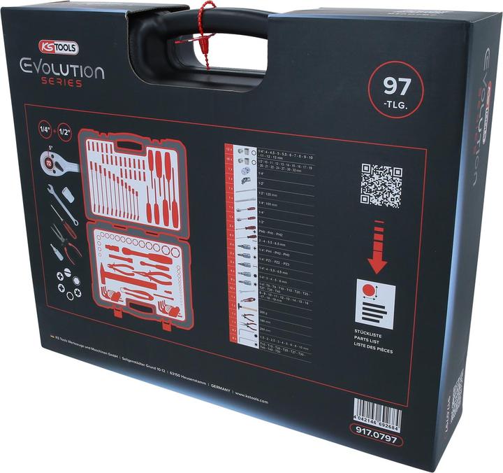Actual product image KS Tools 1/4 +3/8 +1/2 Universal-Werkzeug-Satz 97-tlg. (97 pieces)
