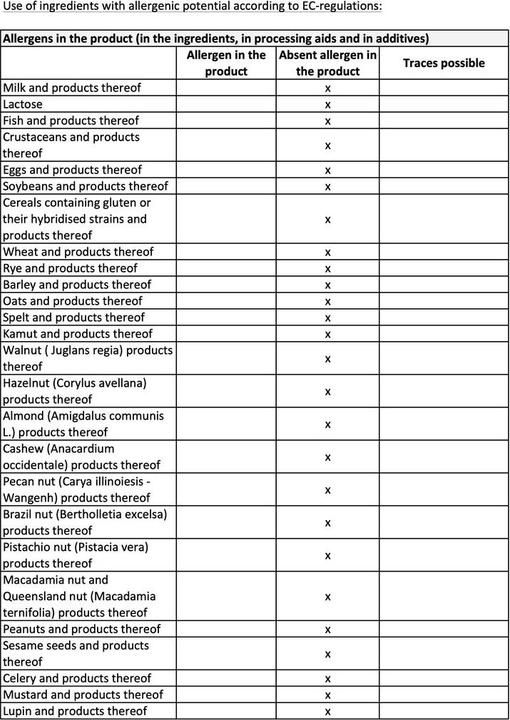 Nutritional values and ingredients Zimmerli Adaptogene Tulsi Capsules (BIO) 50 Capsules (1 Piece, Capsules, 25 g)