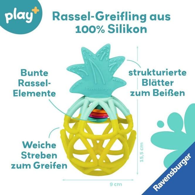 Image du produit Ravensburger 4869 hochet play+ : ananas, aide à la dentition, silicone Jouets pour bébé dès 0 ans