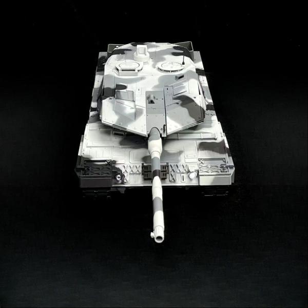 Produktbild Es-toys RC Panzer „German Leopard 2A6“ Schnee Tarnung Lackiert Heng Long 1:16 mit Stahlgetriebe (RTR Ready-to-Run)