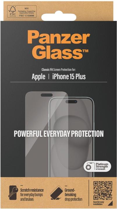 Actual product image PanzerGlass Screen Protector (1 Piece, Apple iPhone 15 Plus)