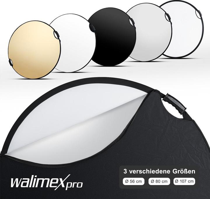 Actual product image Walimex pro Pro 5 in 1 Faltreflektor wavy comfort (Folding reflector, 107 cm)