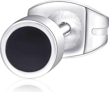 Sagapo S'Agapõ - Steel single earrings with black center Ripple SRP39
