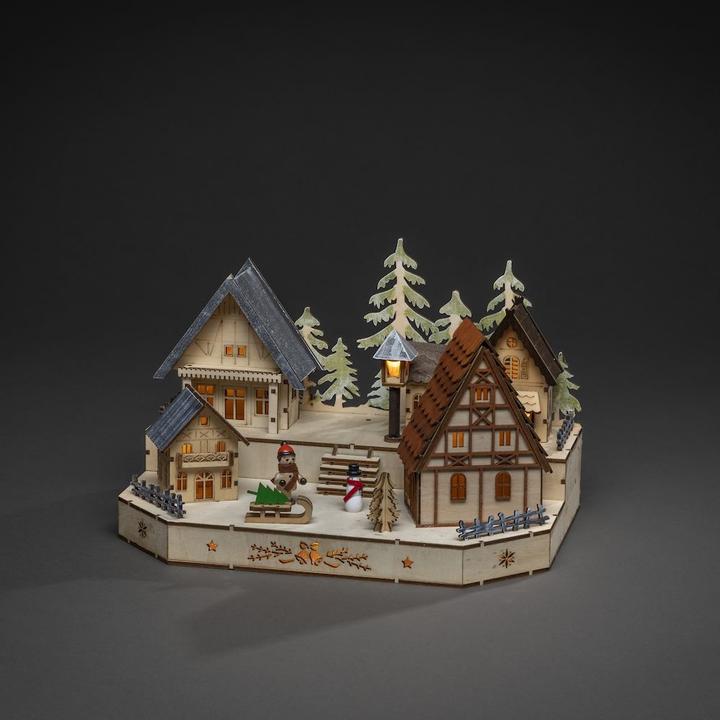 Image du produit Konstsmide Silhouette en bois LED Village