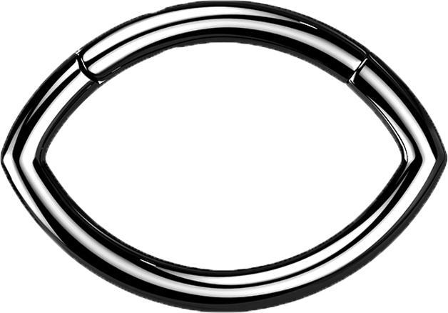 Produktbild Star Piercing Micro Segmentring klappbar schwarz Oval (Titan G23, ohne Messing)