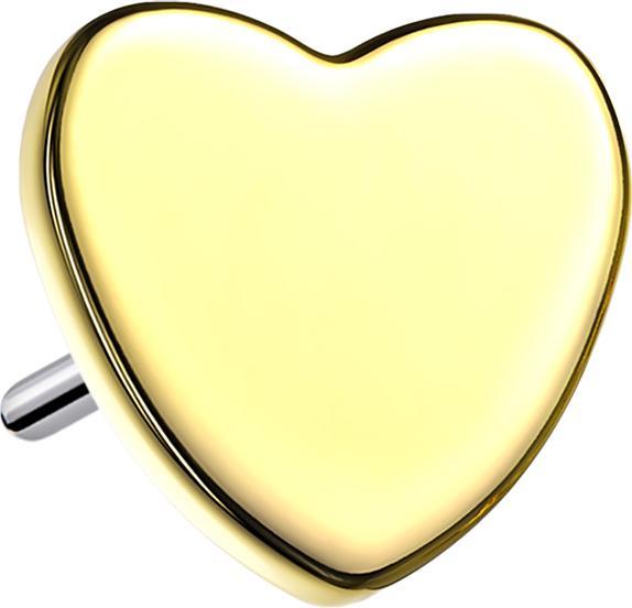 Star Piercing Threadless Herz vergoldet (ohne Messing, Titan G23)