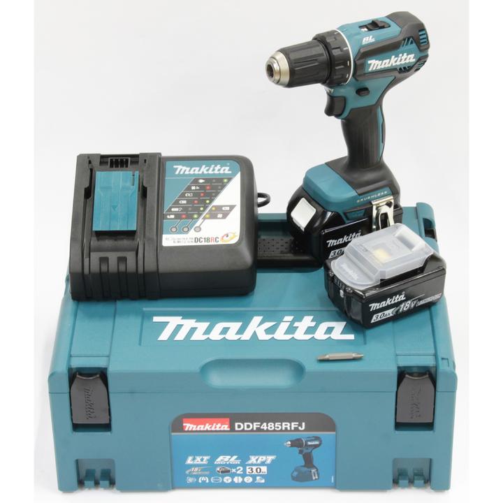 Image du produit Makita DDF485RFJ 2x 3,0 Ah 18V perceuse visseuse sans fil (Fonctionnement sur batterie)