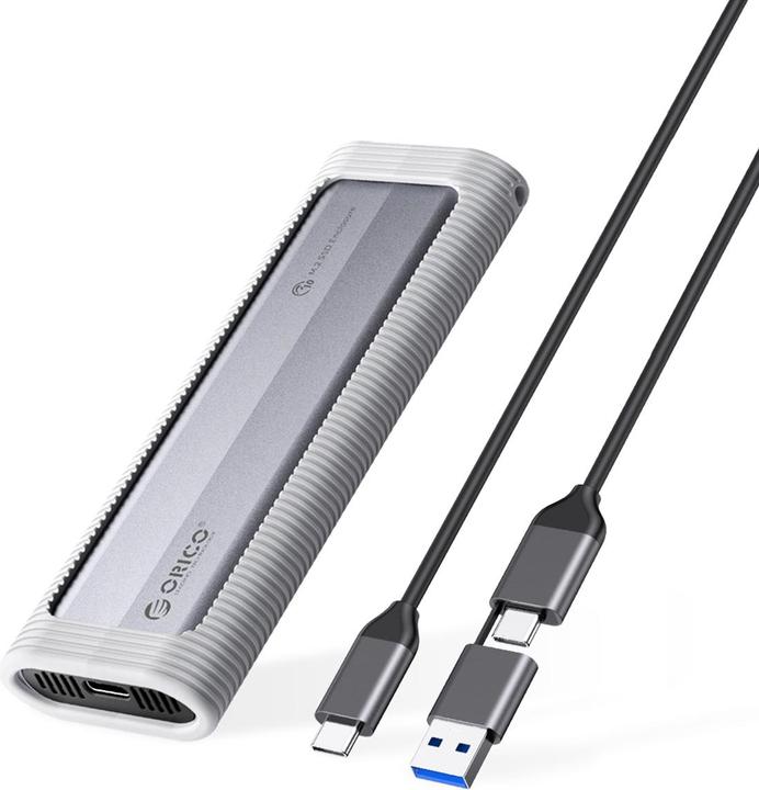 Actual product image Orico SSD Enclosure AXM2-G2-V1 for SATA M.2 NVMe, Grey (M.2 2230)